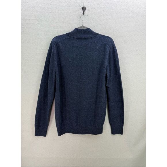 Fairlane Mens Blue Long Sleeve 1/4 Zip Merino Wool Pullover Sweater Size Large - Picture 2 of 8